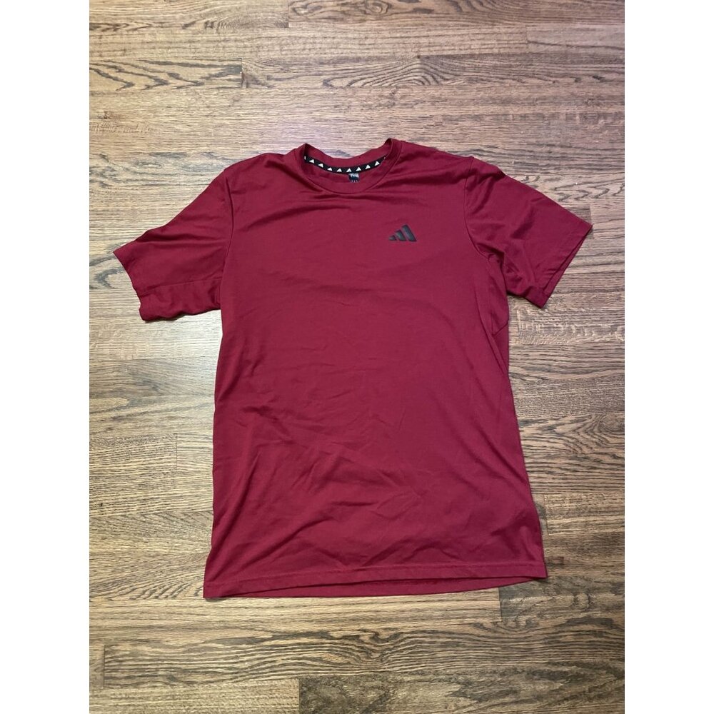 Adidas Men's Training T-Shirt Cotton Polyester Mix Red Burgundy SIZE M